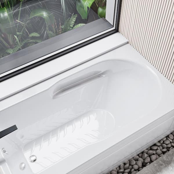 Concorde 60 in. x 30 in. Soaking Alcove Bathtub with Left-Hand Drain in Glossy White