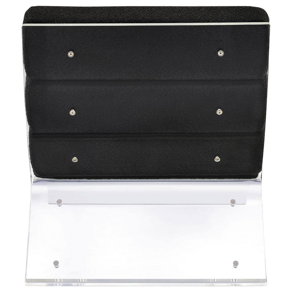 Black Bouclé Upholstered Accent Chair with Clear Acrylic Frame