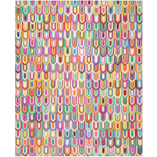Studio Leather 8 ft. x 10 ft. Ivory/Multi Geometric Arches Area Rug