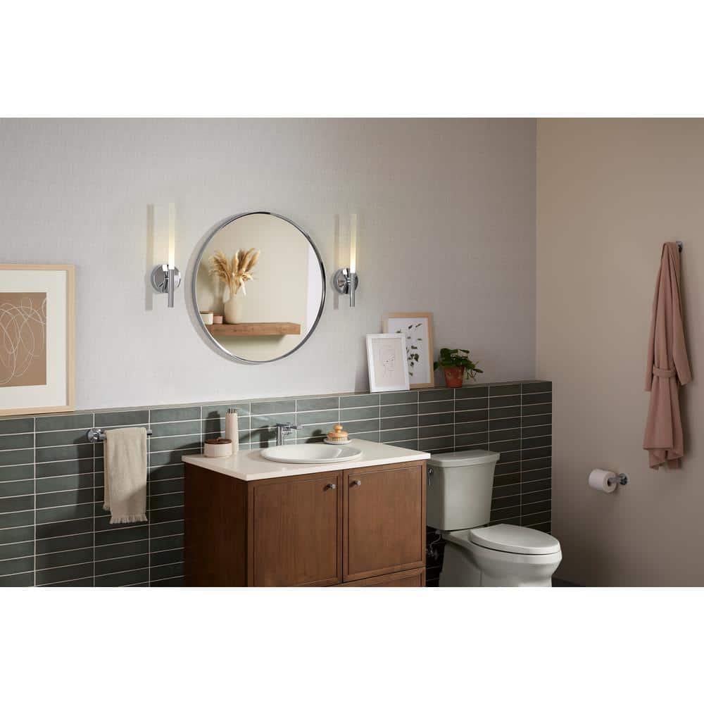 Essential 28" Polished Chrome Round Metal Bathroom Vanity Mirror