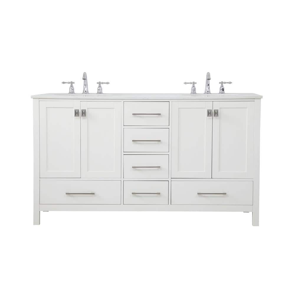Simply Living 60 in. W x 22 in. D x 34 in. H Bath Vanity in White with Cala