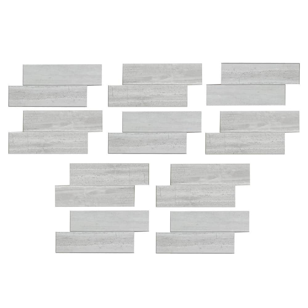 Roman Slab Gray Peel and Stick Wall Tile