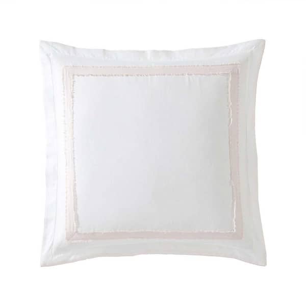 Laura Ashley Mila 1-Piece Pink Solid Cotton Blend European Sham