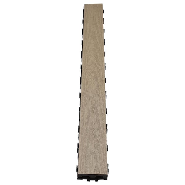 NewTechWood UltraShield Naturale 3 in. x 3 ft. Quick Composite Single Slat Deck Tile in Roman Antique (4-Pieces per Box)