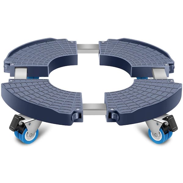 Angel Sar 3.7 lbs. Adjustable Patio Umbrella Base Cart in Blue, Plant Stand with Wheels