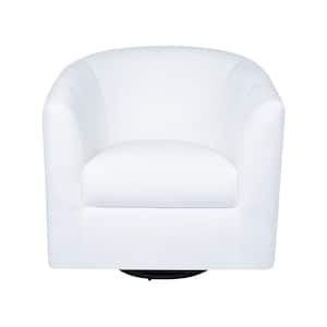 White 360° Swivel Barrel Chairs Arm Chair