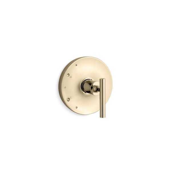 KOHLER Purist 1-Handle Rite-Temp Valve Trim with Lever Handle in Vibrant French Gold