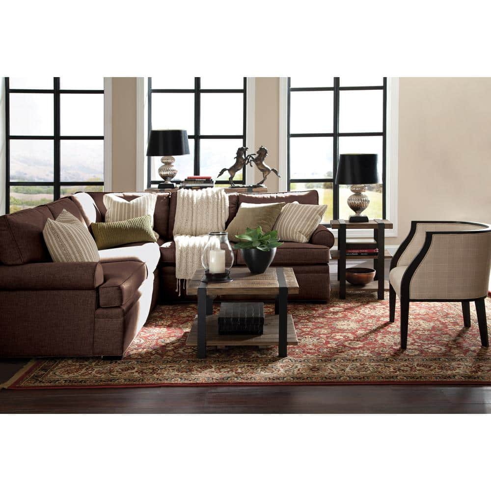 Modesto 27" Rustic Natural Wood and Metal Square Coffee Table