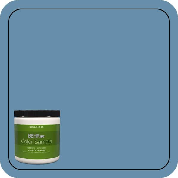 BEHR PREMIUM PLUS 8 oz. #S500-5 Treasure Map Semi-Gloss Interior/Exterior Paint & Primer Color Sample