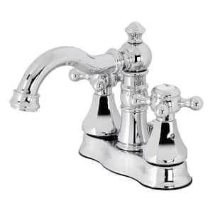Metropolitan 4 in. Centerset 2-Handle Bathroom Faucet with Brass Pop-Up in Polished Chrome