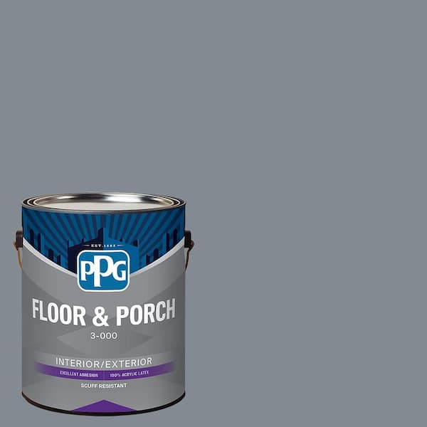 1 gal. PPG0993-5 Superhero Gray Satin Interior/Exterior Floor and Porch Paint