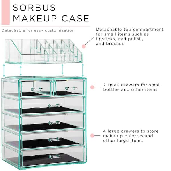 Sorbus Set of 6 Adhesive Acrylic Shelf Divider Organizers