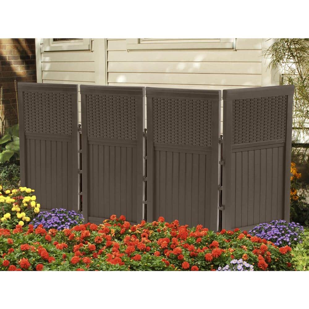 Java Resin Wicker Folding Privacy Screen Enclosure