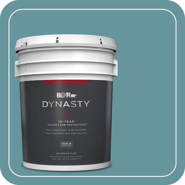 BEHR DYNASTY 5 gal. #MQ6-33 Vintage Teal Flat Exterior Stain-Blocking Paint & Primer