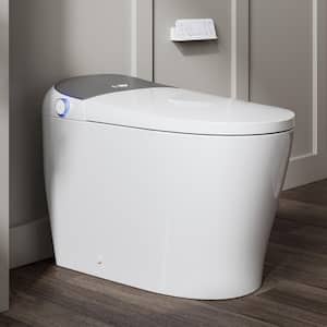 Tankless Elongated Smart Toilet Bidet in White with Auto Flush, Heated Seat, Warm Air Dryer, Bubble Infusion Wash