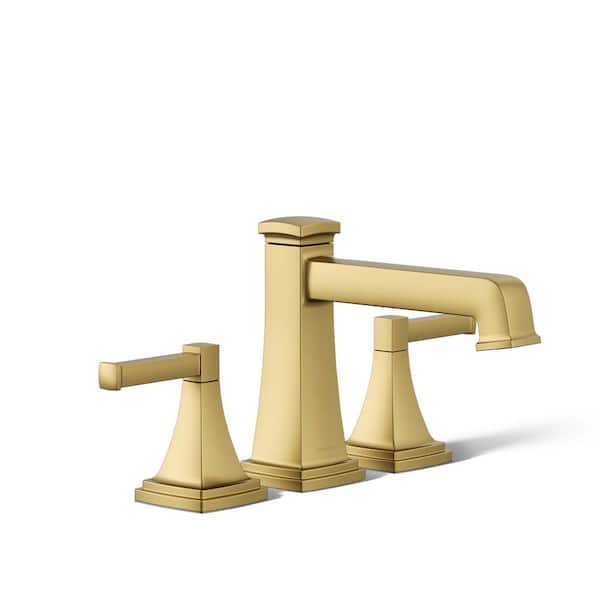 KOHLER Riff 2-Handle Tub Faucet Trim Kit with Diverter Spout in Vibrant Brushed Moderne Brass