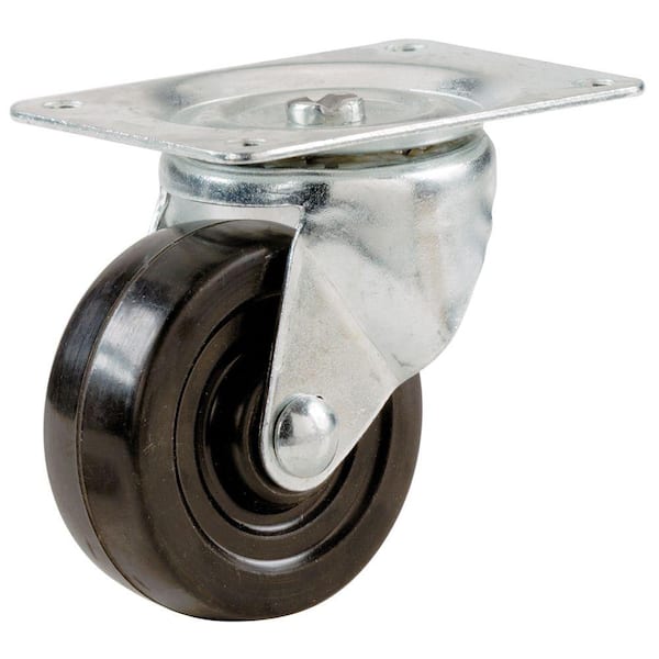 Shepherd 1-1/2 in. Soft Rubber Swivel Plate Caster with 40 lb. Load Rating