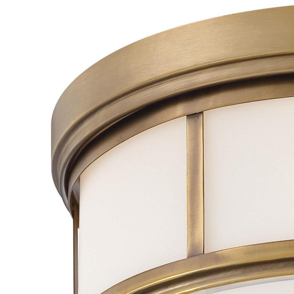 Harbour Point Liberty Gold Flush Mount Ceiling Light with Etched Opal Glass
