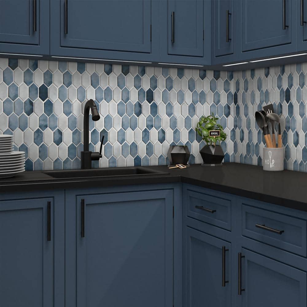 10.75" x 10.12" Hexagonal Recycled Glass Wall & Floor Tile