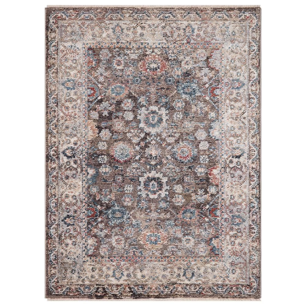 Elegant Pandora Handmade Synthetic Area Rug, 55"x39", Brown