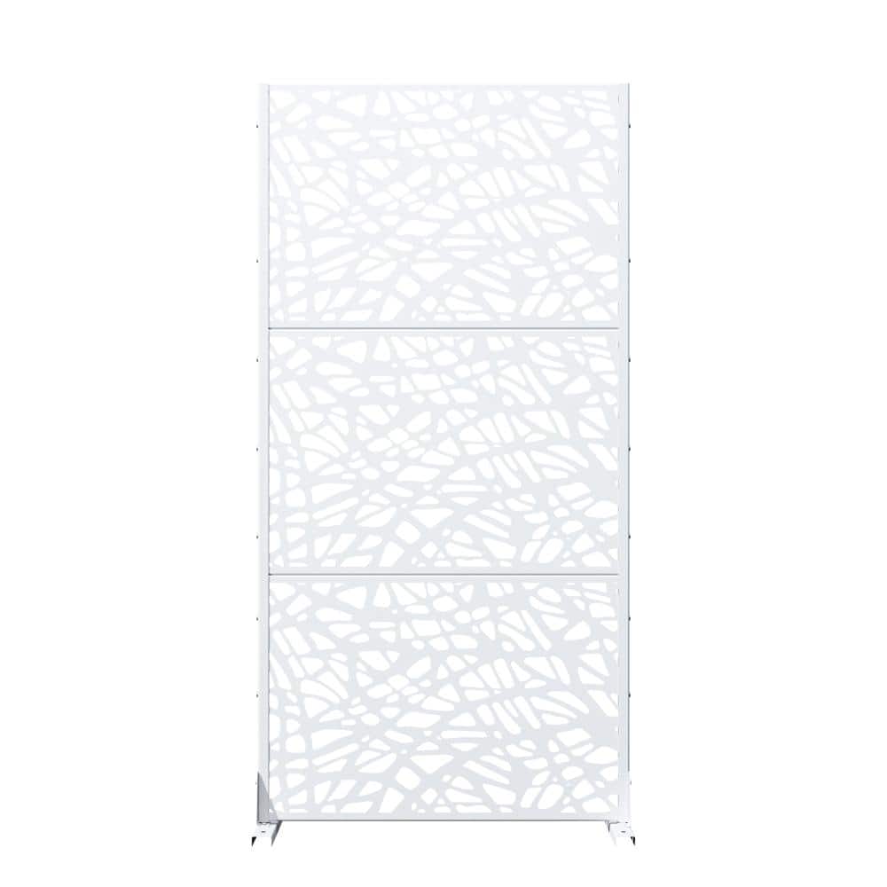 "72"" H x 35"" W White Outdoor Privacy Screens, Metal Fence Panel & Freestanding Divider for Patio & Balcony" price history on PriceWatchPro