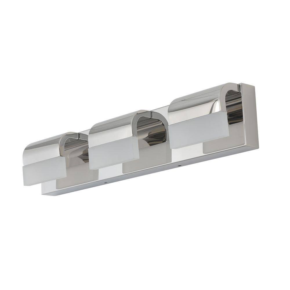 21.7 in. 3-Light Chrome LED Vanity Light Fixture Over Mirror Bath Wall Ligh