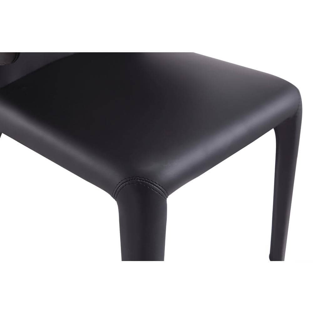Set of 2 Black Faux Leather Upholstered Dining Chairs