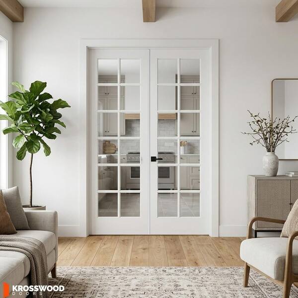 Krosswood Doors 56 in. x 96 in. Craftsman Shaker 12-Lite Right