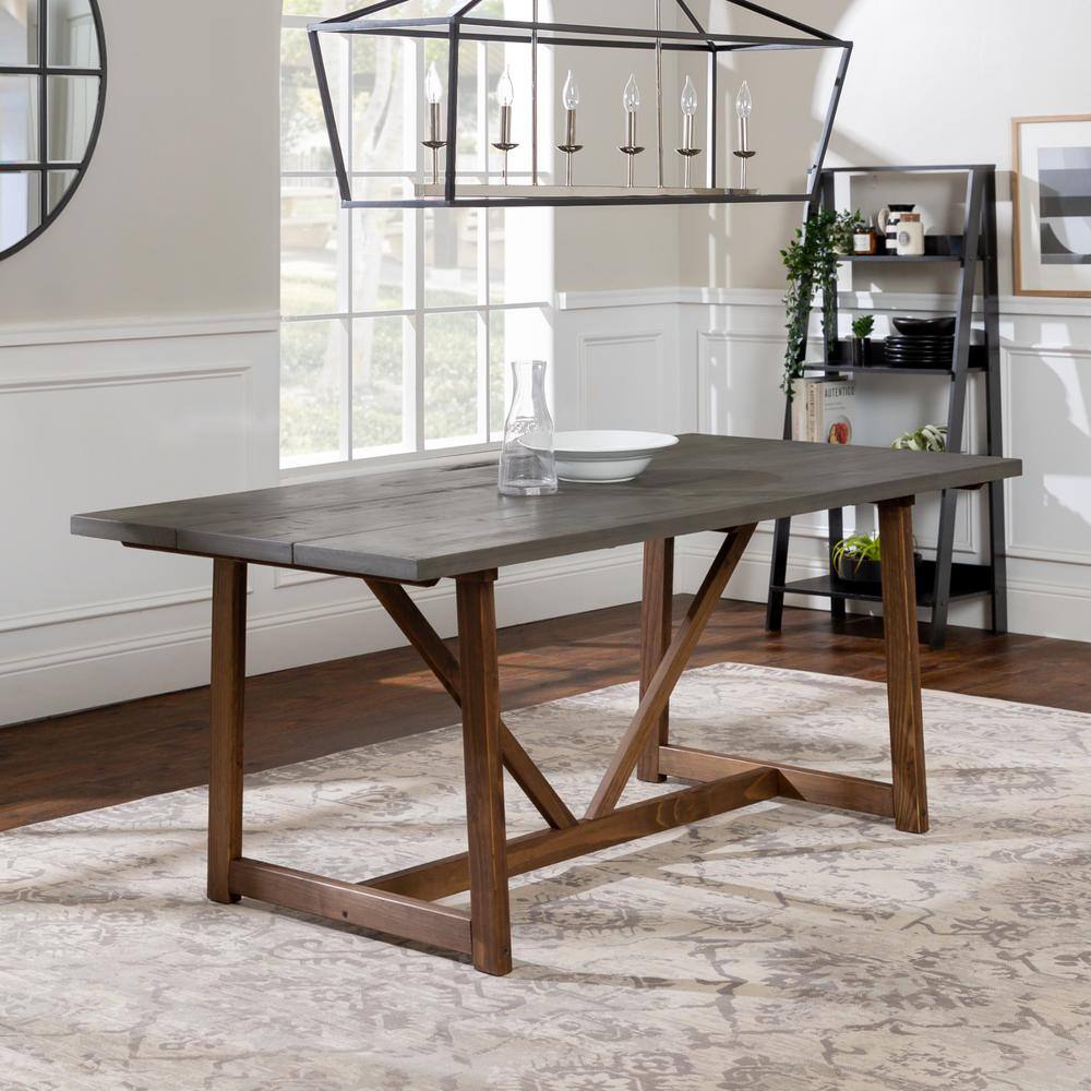 Farmhouse Haven 72" Reclaimed Pine Wood Rustic Dining Table