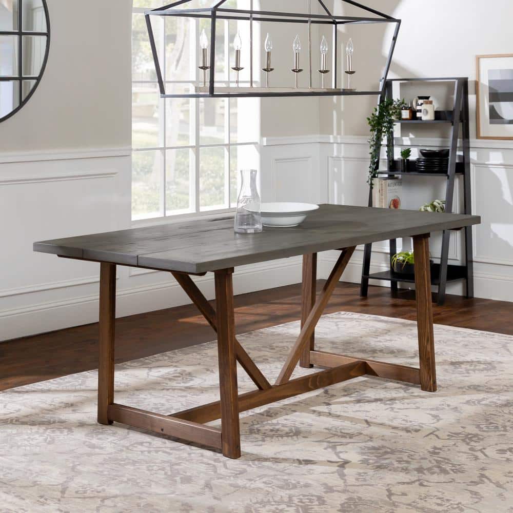 Farmhouse Haven 72" Reclaimed Pine Wood Rustic Dining Table