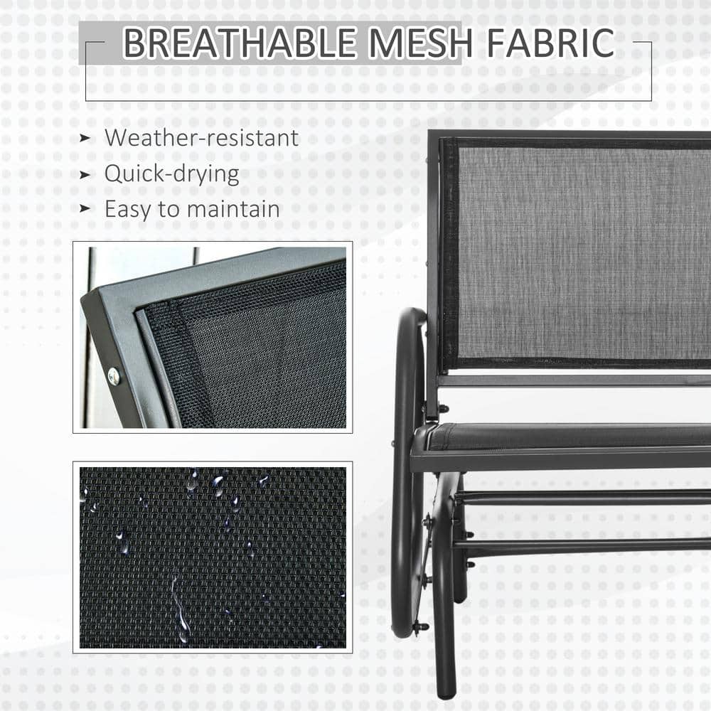 Breezy Summer Outdoor Glider Chair with Breathable Mesh and Steel Frame