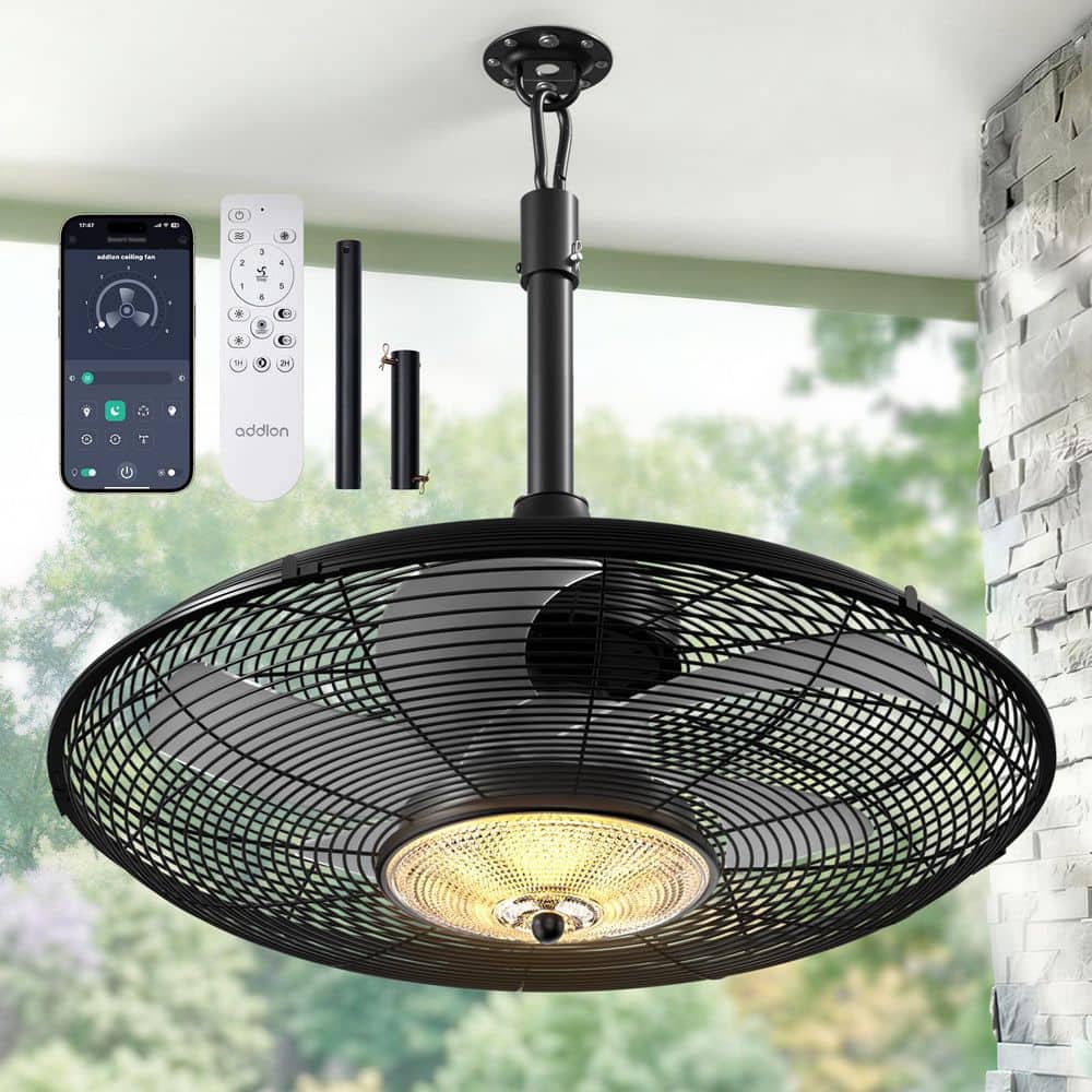 20 in. Black Outdoor Plug-In Hanging Ceiling Fan with LED Light, Remote Control, 6-Speed Reversible Motor, 3CCT Dimmable price history on PriceWatchPro