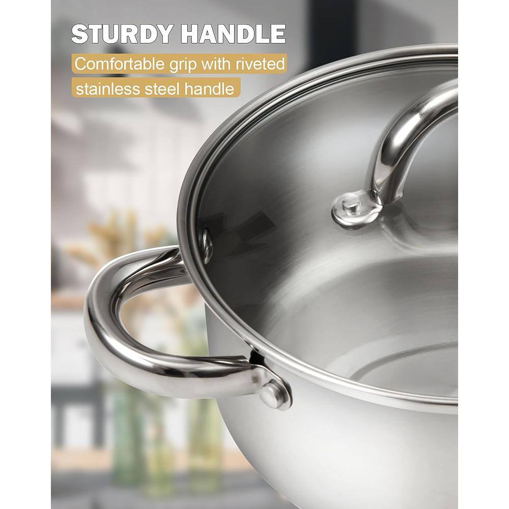 16-Quart Stainless Steel Stockpot with Glass Lid