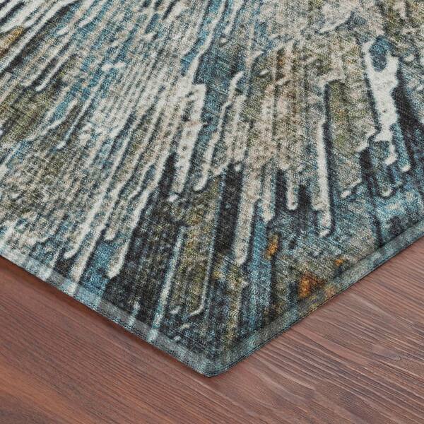 Mayfield Premium Machine Washable Abstract AMF2283 Taupe 2 ft. x 7 ft. Runner Rug
