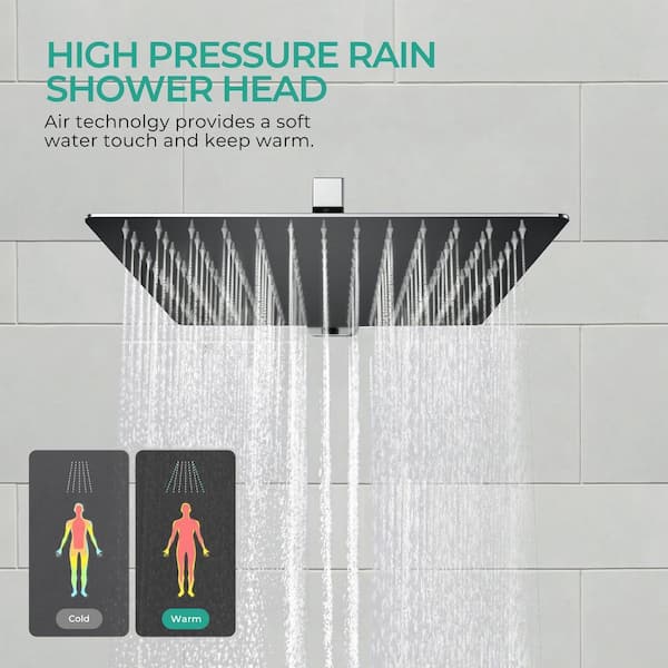 tempatouch  ANZA 10 in. 2-Jet High-Pressure Rainfall Bathroom Shower System in