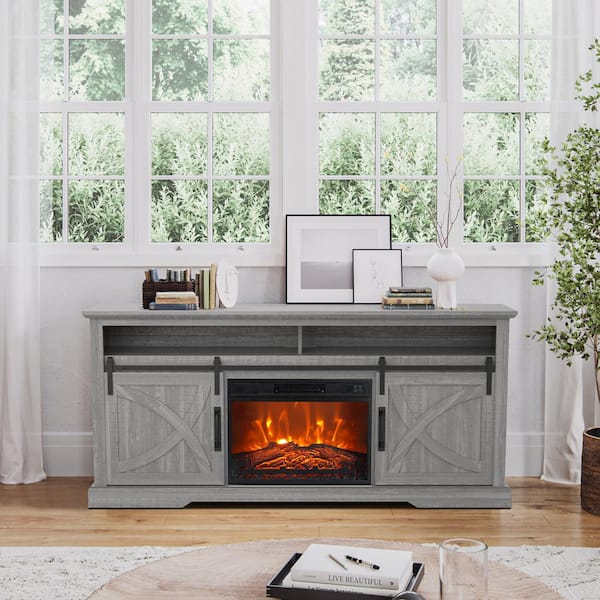 IHOMEadore 68 in. Freestanding Media Console Electric Fireplace TV