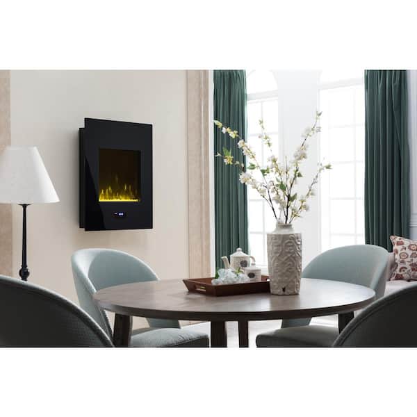 HEARTHPRO 26 in. Vertical Wall Mount Electric Fireplace in Black