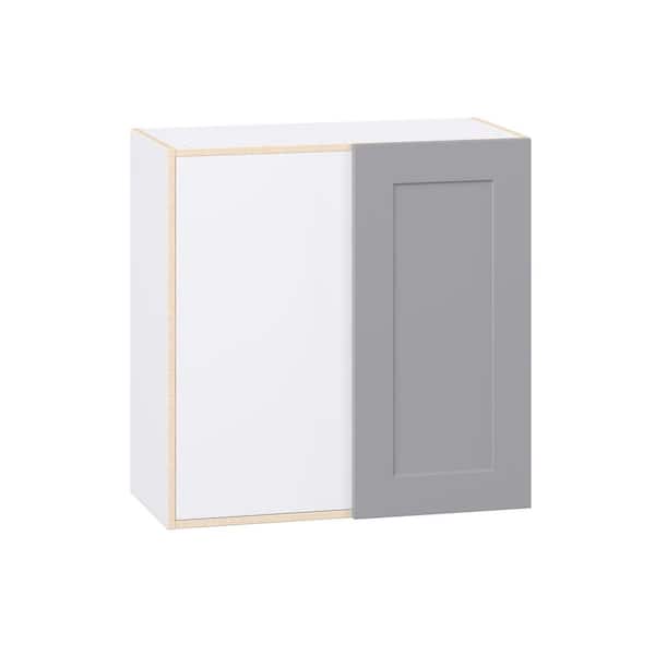 J COLLECTION Roseland 30 in. W x 14 in. D x 30 in. H Assembled Shaker Blind Wall Corner Kitchen Cabinet in Slate Gray