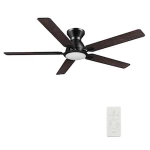 Byrness 52 in. Color Changing Integrated LED Indoor Matte Black 10-Speed DC Ceiling Fan with Light Kit/Remote Control