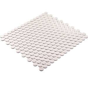 Stylish-Sweetpea Beijo Tan 11 3/8 in. x 12 15/16 in. Glossy Porcelain Round Mosaic Tile (9.7 sq. ft./Case)