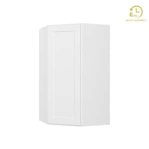 Easy-DIY 24-in W x 24-in D x 42-in H in Shaker White Plywood Ready to Assemble Wall Diagonal Kitchen Cabinet with 1D-3S