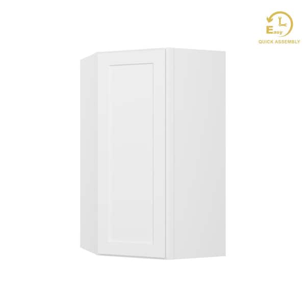 HOMLUX Easy-DIY 24-in W x 24-in D x 42-in H in Shaker White Plywood Ready to Assemble Wall Diagonal Kitchen Cabinet with 1D-3S