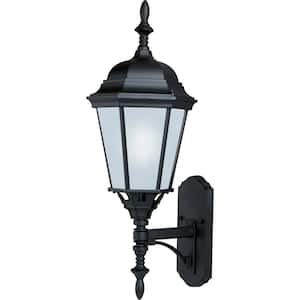 Westlake 9.5 in. W 1-Light Black Outdoor Wall Lantern Sconce