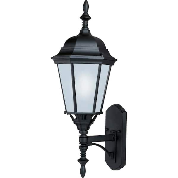 Maxim Lighting Westlake 9.5 in. W 1-Light Black Outdoor Wall Lantern Sconce