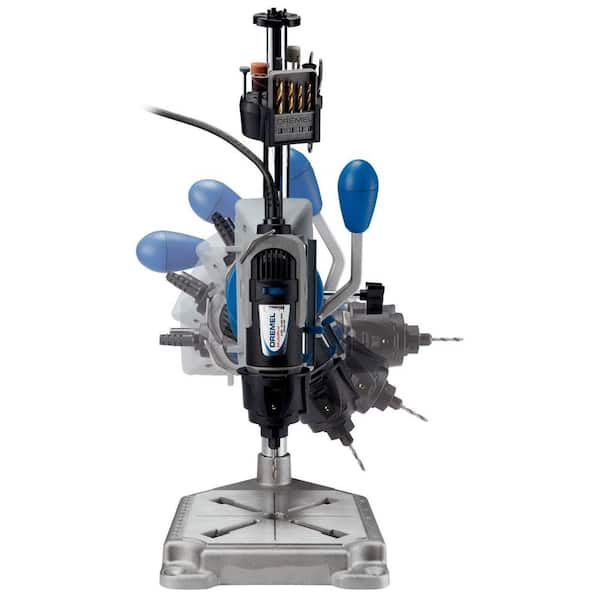 Dremel Drill Press Rotary Tool Workstation Stand with Wrench- 220-01- Mini  Portable Drill Press- Tool Holder- 2 Inch Drill Depth- Ideal for Drilling  Perpendicul…
