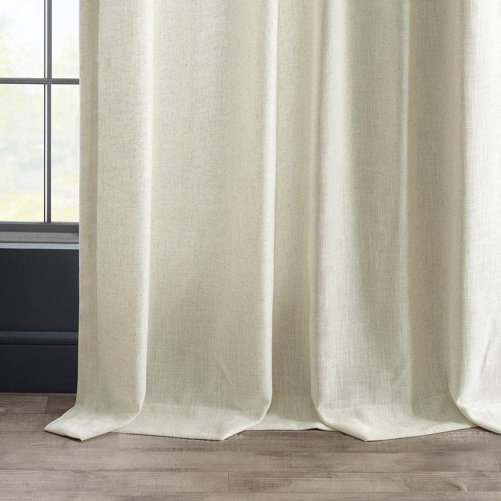 Off-White Light-Filtering Linen Blend Drape Panel