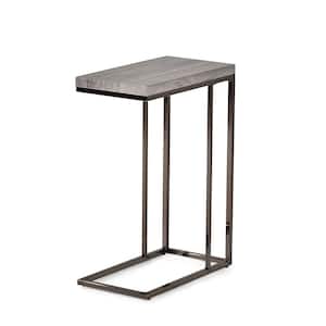 Lucia Grey Chairside End Table with Chrome Base