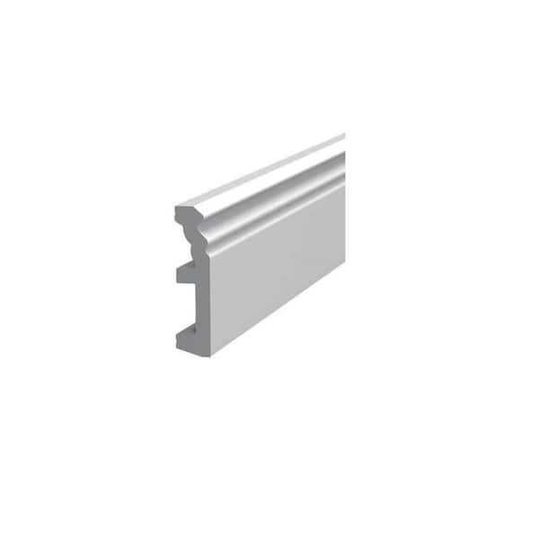 ORAC DECOR 3/4 in. D x 3-1/8 in. W x 4 in. L Primed White High Impact Polystyrene Baseboard Moulding Sample Piece