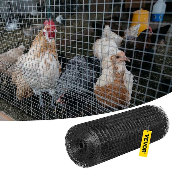 Hardware Cloth 1 in. Mesh 24 in. x 50 ft. Galvanized Steel Vinyl Coated 16 gal. Chicken Wire for Garden Fencing