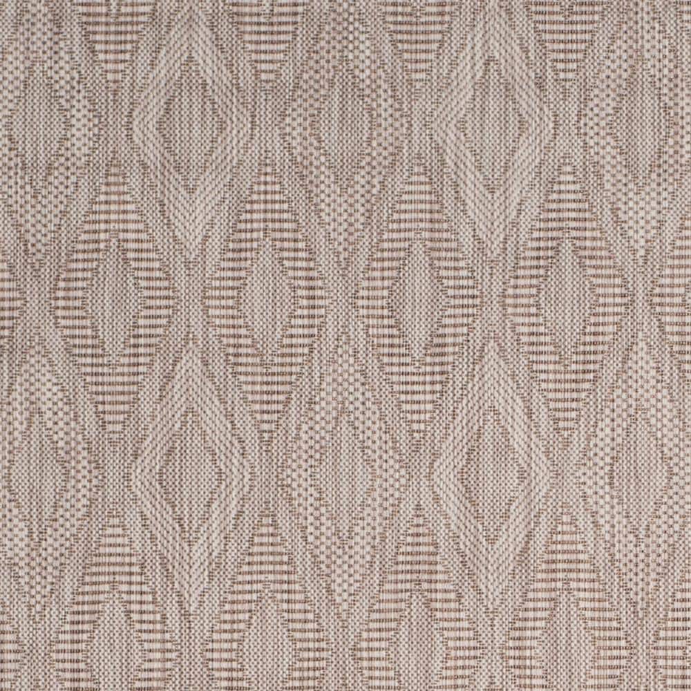 Beige Synthetic Geometric Diamonds Indoor/Outdoor Area Rug, 4' x 5'7"